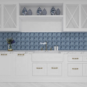 Baldosas de mármol de piso blanco Precio <span class=keywords><strong>Balcón</strong></span> junto <span class=keywords><strong>al</strong></span> <span class=keywords><strong>mar</strong></span> Lavadero Cuarto de baño Imágenes de mosaico - Product Image 2