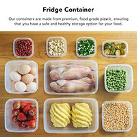 Ensemble de 17 boîtes de conservation alimentaire carrées en verre borosilicate haute résistance pour cuisine moderne, avec couvercles hermétiques en plastique