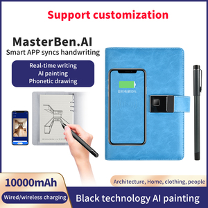 Smart AI Drawing Notebook Gift Set Brand Intelligent Digital Pen Fingerprint <strong>Lock</strong> Loose Leaf <strong>Diary</strong> with Power Bank Usb Drive - Product Image 2