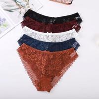 Groothandel dames kantondergoed, sexy, doorschijnend, schattig strikje, slipjes, modieuze doorschijnende bikini's