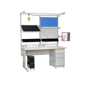 Detall industriale workbench meccanica workstation elettronica scrivania con supporto monitor - Product Image 3