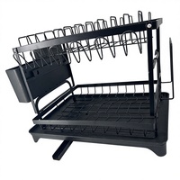 Venta al por mayor directa de fábrica: Escurridor de platos de 2 niveles con bandeja de drenaje para encimera de cocina, OEM/ODM para almacenamiento en cocina