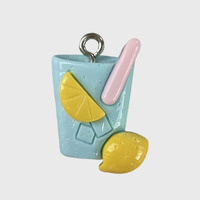 Breloques porte-clés DIY en résine et acrylique, style plage hawaïenne estivale JS, motifs crème glacée, cocotier, coquillage, chapeau et crème glacée, pour la création de bijoux