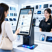 Kiosque de commande et de paiement en libre-service 21,5/24/27 pouces, affichage numérique, écran tactile automatique, PC, caisse enregistreuse, restaurant