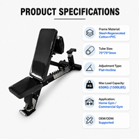 Banc de musculation réglable de qualité commerciale, capacité 1500 lb, robuste, avec coussin en 3 parties, pour salle de sport