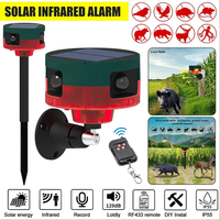 Lumière d'alarme solaire 360 °   Détecteur Enregistreur Sonore Extérieur Capteur de Mouvement Infrarouge Anti-vol Répulsif Animal Lumières d'Avertissement de Sécurité