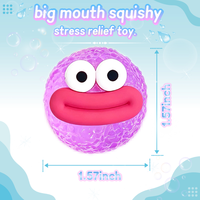 Jouet Squishy Monstre à Grande Bouche en TPR, Coloré et Moelleux, Anti-Stress, Balle à Presser, Fidget Toy Amusant, Cadeau Nouveauté pour Enfants