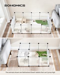 SONGMICS interior DIY caja de plástico transparente para hámsters conejos erizos pequeños animales ejercicio hábitat mascota corralito - Product Image 2