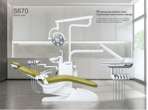 Complete Modern <strong>Dental</strong> <strong>Chair</strong> with <strong>Electric</strong> Control <strong>Unit</strong> and LED Oral Light Plastic Material CE Certified Meeteeth S670-A - Product Image 2