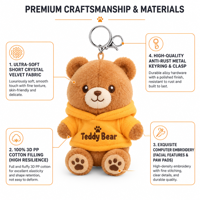 Porte-clés Ours en Peluche, Pendentif Animal en Peluche, Charme de Sac Adorable, Cadeau pour Enfants, Faveurs de Fête, Souvenirs, Boutiques et Vente au Détail