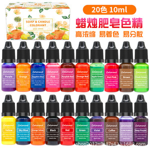 Colorantes Líquidos 10ml 20 Colores Para Jabón y Fabricación de Velas Alta Concentración Fácil Dispensación - Product Image 1