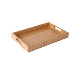 Bamboo Rectangular Serving <b>Tray</b> <b>Large</b> Size With Handles For Desserts Tea Coffee Home Use - Product Image 5
