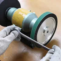 Bande abrasive 1"x30" et roue de polissage centrifuge extensible 242x25mm en caoutchouc pour meuleuse d'établi