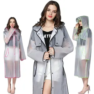 Hot Sell Eva Rain Wear Reusable Rain Jacket Lightweight Outdoor Waterproof Poncho Raincoat