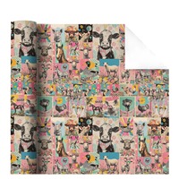 Papier cadeau décoratif pour animaux de la ferme, rouleau de papier artisanal pour emballage DIY