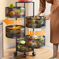 Tmy Fabrieks Prijs 2/3/4/5-laags Rond Draaibaar Opbergrek voor Keuken Aardappel Fruit Groente Schap Met Gaasmand