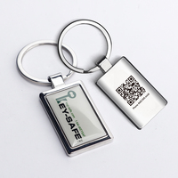 Porte-clés personnalisable avec logo d'entreprise - Détails de contact gravés au laser au dos - Cadeau en alliage de zinc durable