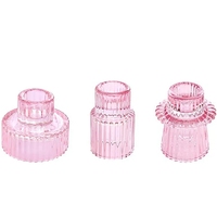Vente directe du fabricant Bougeoirs de mariage en cristal rose 2 en un Décorations de table