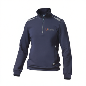 เสื้อสเวตเชิ้ตเฟลปาแบบปกติ ไซส์ 2XL สีเทา คอซิป แขนยาว สำหรับทำงาน - Product Image 2