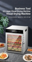 800W Dubbellaagse Voedseldehydrator Onafhankelijke Temperatuurregeling Mesh Thuis Commercieel Citroen Kiwi Appel Kruiden Beef Jerky Droogmachine
