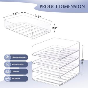 Multi-Layer Transparent Desktop Storage Rack Office Acrylic Bookshelf and Wall Stand Plastic <b>File</b> Storage <b>Box</b> Stackable Design - Product Image 3