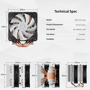 Refroidisseur de processeur PC upHere, 6 caloducs, dissipateur à double tour, ventilateur de refroidissement ARGB 120 mm, 4 broches PWM pour plateformes Intel et <span class=keywords><strong>AMD</strong></span> - Product Image 5