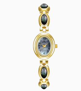 Elegante Reloj de Pulsera de Acero Inoxidable para Mujer con Detalles de Perlas, Esfera Redonda, Movimiento de Cuarzo Analógico, Cierre de Joyería - Product Image 5