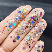 Paillettes en vrac multicolores KingCh en pots plastiques pour gobelets boule de neige, slime, maquillage de festival et visage