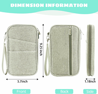 Portefeuille de voyage léger en polyester anti-RFID haut de gamme, porte-documents de voyage durable et imperméable, essentiels de voyage