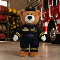 Oso de Peluche de Bombero, Juguete de Peluche con Uniforme de Bombero, Mascota Personalizada para Regalo Promocional