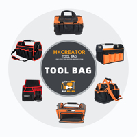 Sac fourre-tout pliable robuste et hydrofuge de 16 pouces avec poignée en acier, organisateur, capacité de 25 L, sac à outils de 3 ans de garantie