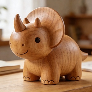 ไดโนเสาร์ไม้แกะสลักแบบสั่งทำพิเศษสำหรับเด็ก ของที่ระลึกพิพิธภัณฑ์เด็ก และของสะสมงานศิลปะ ผลิตในประเทศจีน - Product Image 3