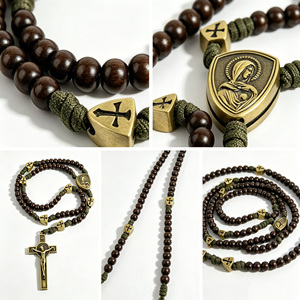 Rosarios Católicos Vintage, Collar Hecho a Mano con Nudos de Paracord, Estilo Vintage para Meditación Católica, Joyería con Cuentas de Oración - Product Image 3