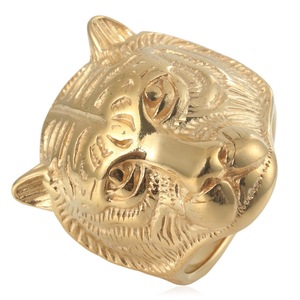 yunnique Tiger Head <b>Ring</b> Men's <b>Titanium</b> Steel Gold Color Animal Zodiac Jewelry Gift - Product Image 1