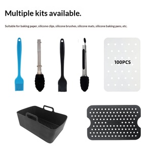 Ensemble d'<span class=keywords><strong>accessoires</strong></span> pour friteuse à <span class=keywords><strong>air</strong></span> <span class=keywords><strong>Ninja</strong></span> : revêtement en silicone réutilisable et grilles de cuisson pour <span class=keywords><strong>accessoires</strong></span> de cuisine - Product Image 5