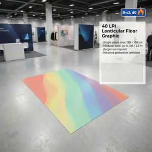 Fabriqué en Allemagne, Lentiprint, graphisme lenticulaire durable de haute qualité, 120x180cm, affichage au sol pour exposition, Lentifloor - Product Image 3