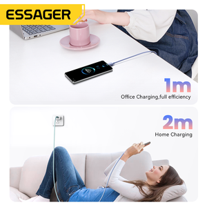 Essager ES-X73 Bện 2M 7A 100W USB A Để USB C Dữ Liệu Nhanh Chóng Sạc Cáp USB C Loại Cáp Dữ Liệu Đối Với Huawei Samsung Xiaomi - Product Image 6
