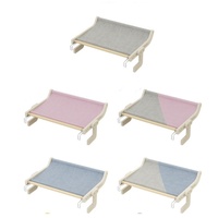 Hamac et perchoir pour chat en bois massif et lin, housse amovible, design personnalisable, lit suspendu pour usage intérieur, emballage en carton