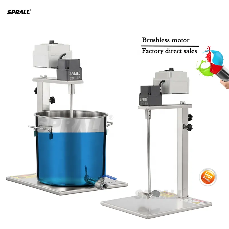 SPRALL Chemical Electric Motor Agitator Paint Ink Glue Stirrer Food Liquid Blender Small Laboratory Mixer Restaurant Water Tank