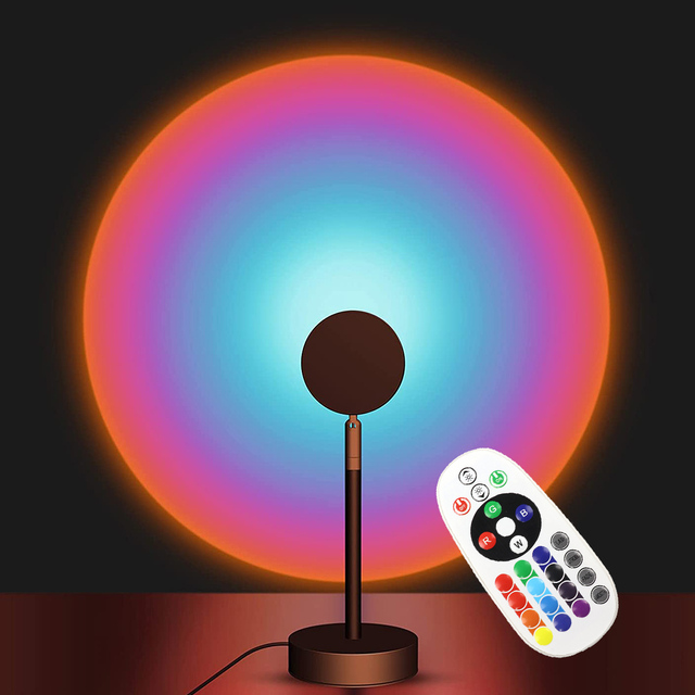 16 Colors DIY Eco-Friendly High CRI 95 Dimmable Selfie Atmosphere Smart LED Aluminum Modern Bathroom Sunset Projector Lamp