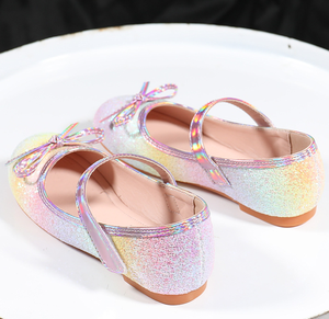 Chaussures plates pour enfants, nouveau design, magnifiques chaussures de princesse scintillantes en cristal pour filles avec nœud - Product Image 6