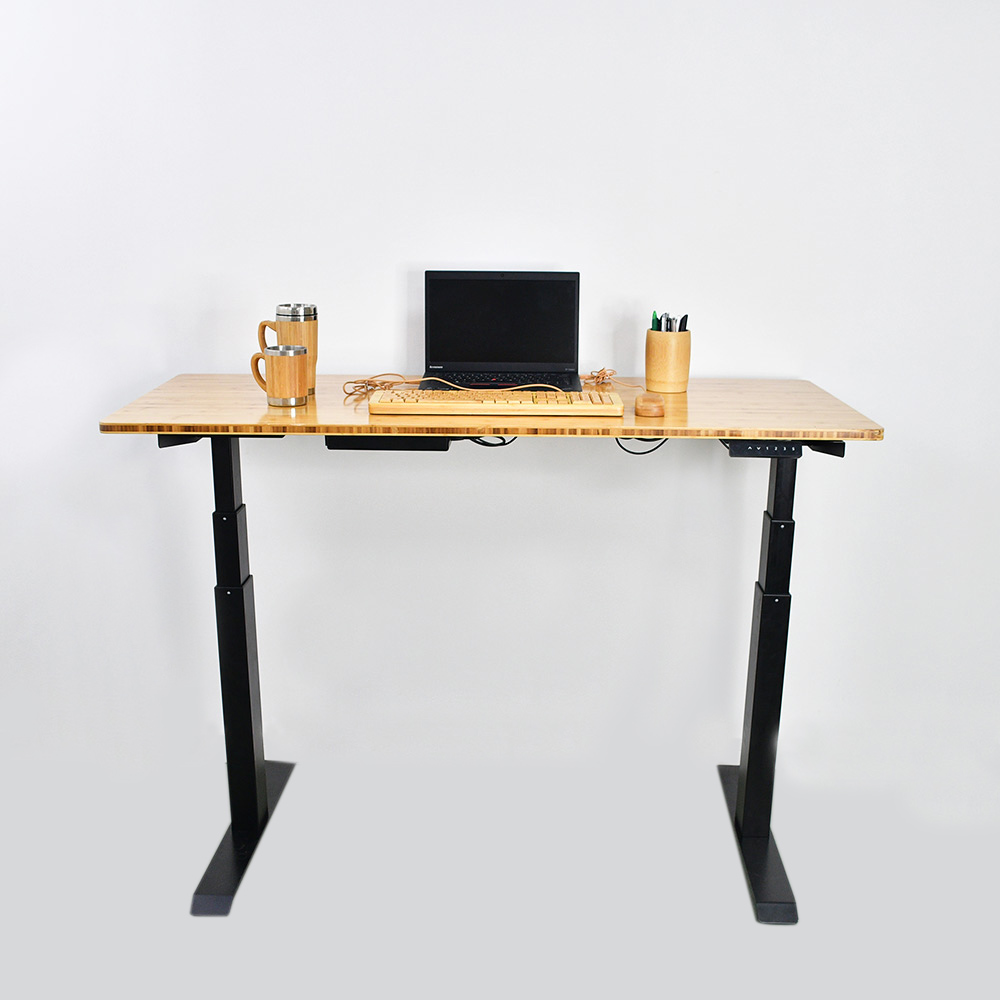 Bamboo table Stable lifting Desk Silent Home Office Height Adjustable Computer Smart Electric Sit Stand Up Bamboo Desk