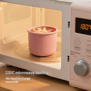 Hot Sale Portable Silicone Soup Bowl <b>Lunch</b> <b>Box</b> Microwave Heating <b>Leak</b>-<b>proof</b> Lid Fresh-keeping for Outdoor Spots Heatable Food - Product Image 2