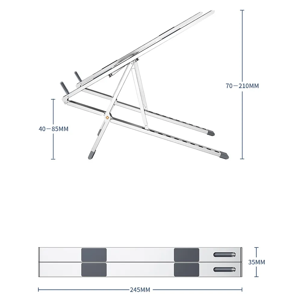 Лидер продаж, Регулируемая металлическая мини-подставка для ноутбука Z02, складной держатель, дизайнерская охлаждающая подставка