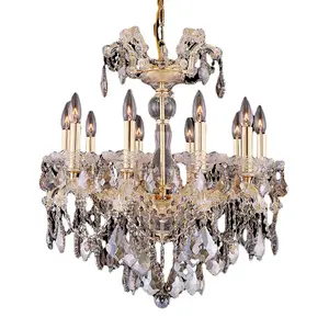 Vente en gros de bras en verre de luxe éclairage en cristal suspension hôtel mariage décoration lumières lustre en cristal