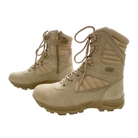Bottes de protection d'extérieur en cuir noir avec semelle en caoutchouc, respirantes et imperméables pour hommes, OEM ODM personnalisées, ISO C