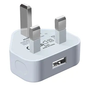 İngiltere 3 pin şarj aleti adaptörü usb 1a 5v tek port usb duvar ev seyahat şarj güç adaptörü 5w usb ce şarj cihazı nokia için iMac için