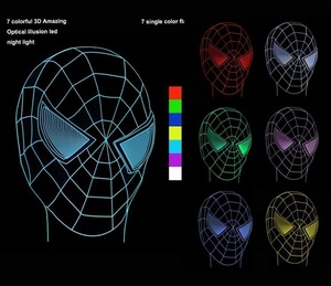 Veilleuse décorative multicolore pour bébé Lampe optique 3D <span class=keywords><strong>Deadpool</strong></span> <span class=keywords><strong>Spiderman</strong></span> Soldats Chien Double Face Crâne Cupidon Amour - Product Image 4
