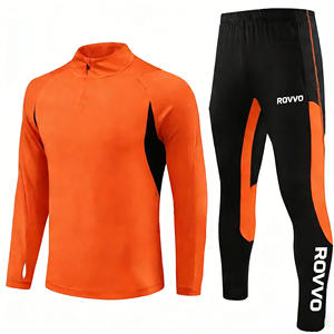 Mais Vendidos 2025-26 Conjuntos de Agasalhos Esportivos Unissex Personalizados, Agasalho de Futebol Azul Escuro com Meio Zíper para Treino Masculino - Product Image 1