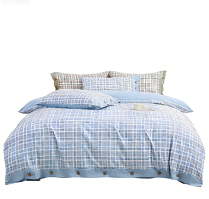 Ensemble de literie en satin de polyester de luxe 4 pièces, 400TC, lavable en machine, doux pour la peau, ensemble de housse de couette, taille Queen King - Product Image 4